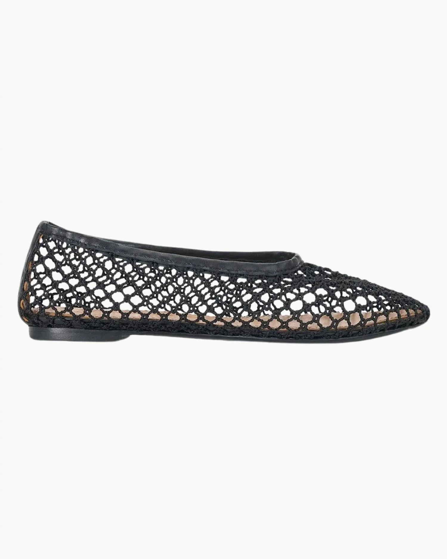 Women's Alba Ballet Flat Shoes In Black Netting | Shop Simon