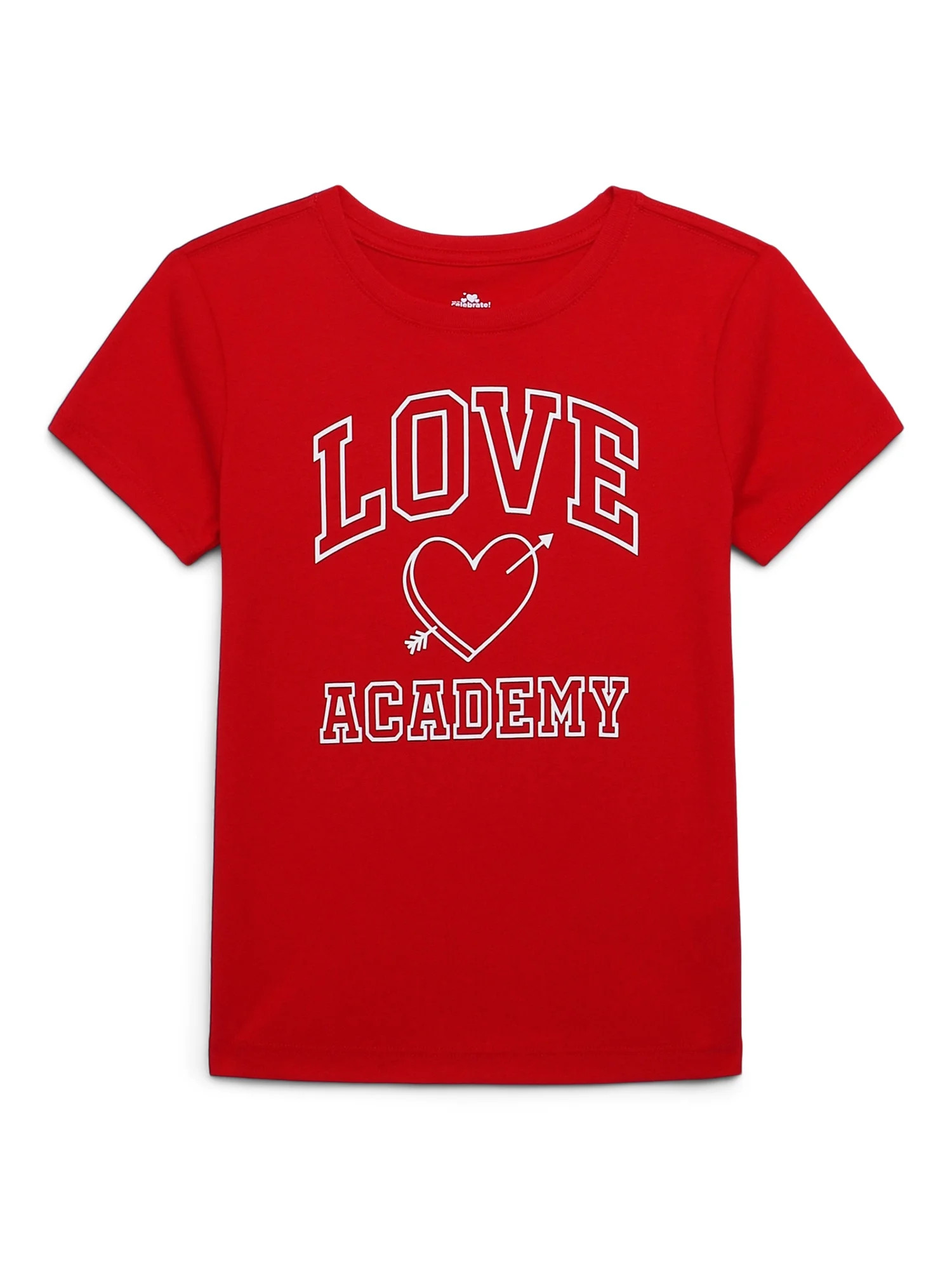 Way to Celebrate Girls Valentine's Day Short Sleeve T-Shirt, Sizes 4-18 | Walmart (US)