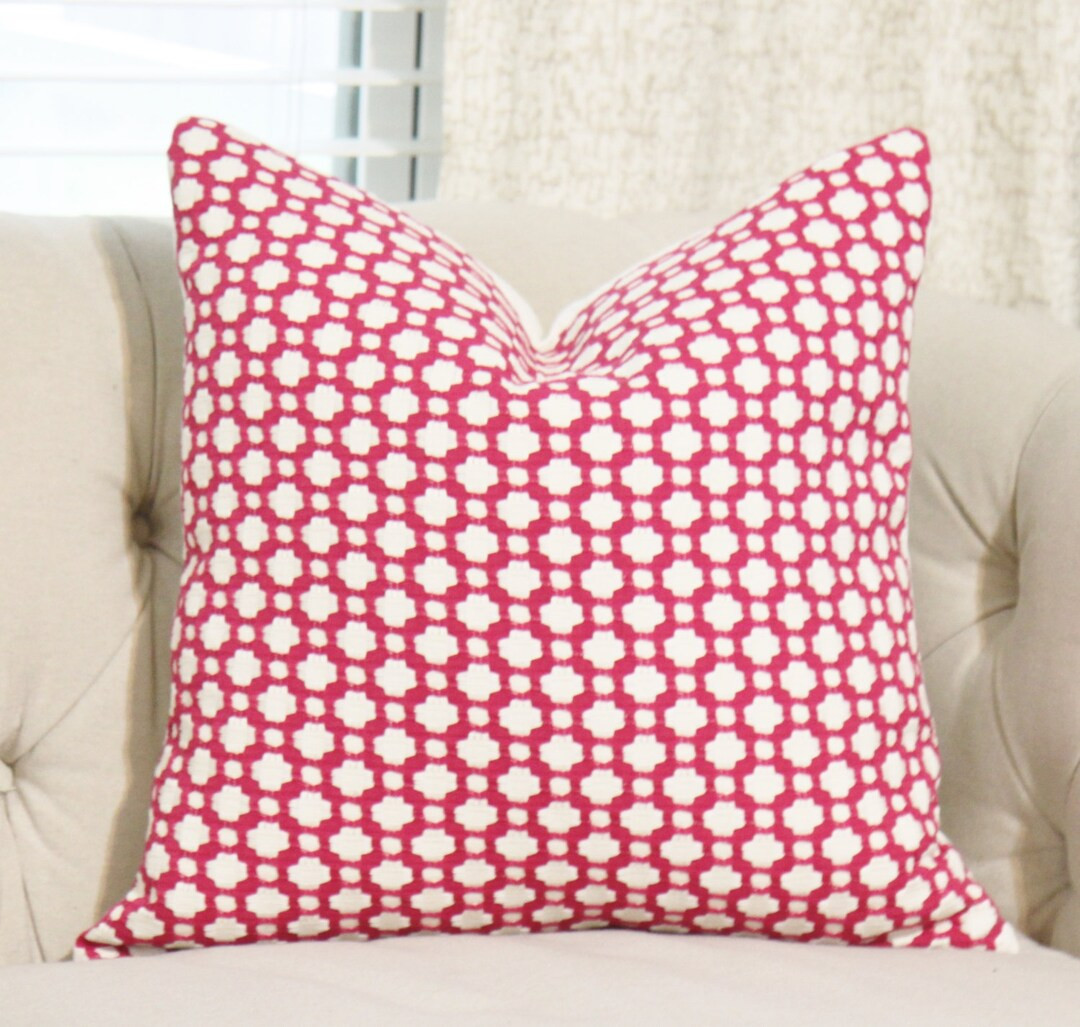 Betwixt Magenta Pillow Cover Dark Pink and off White Pillow Cover Designer Pillow Pink Throw Pill... | Etsy (US)
