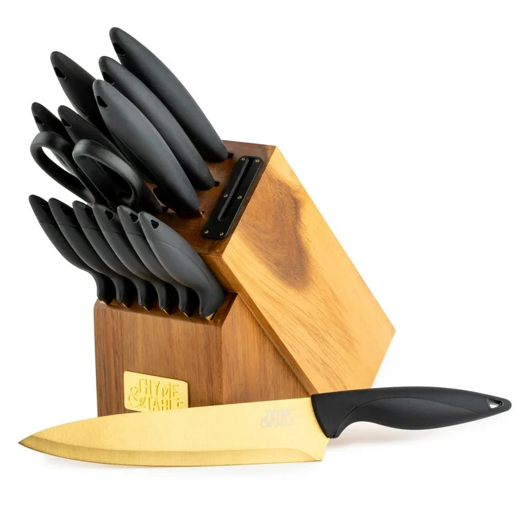 Thyme & Table 15-Piece Knife Block Set | Walmart (US)