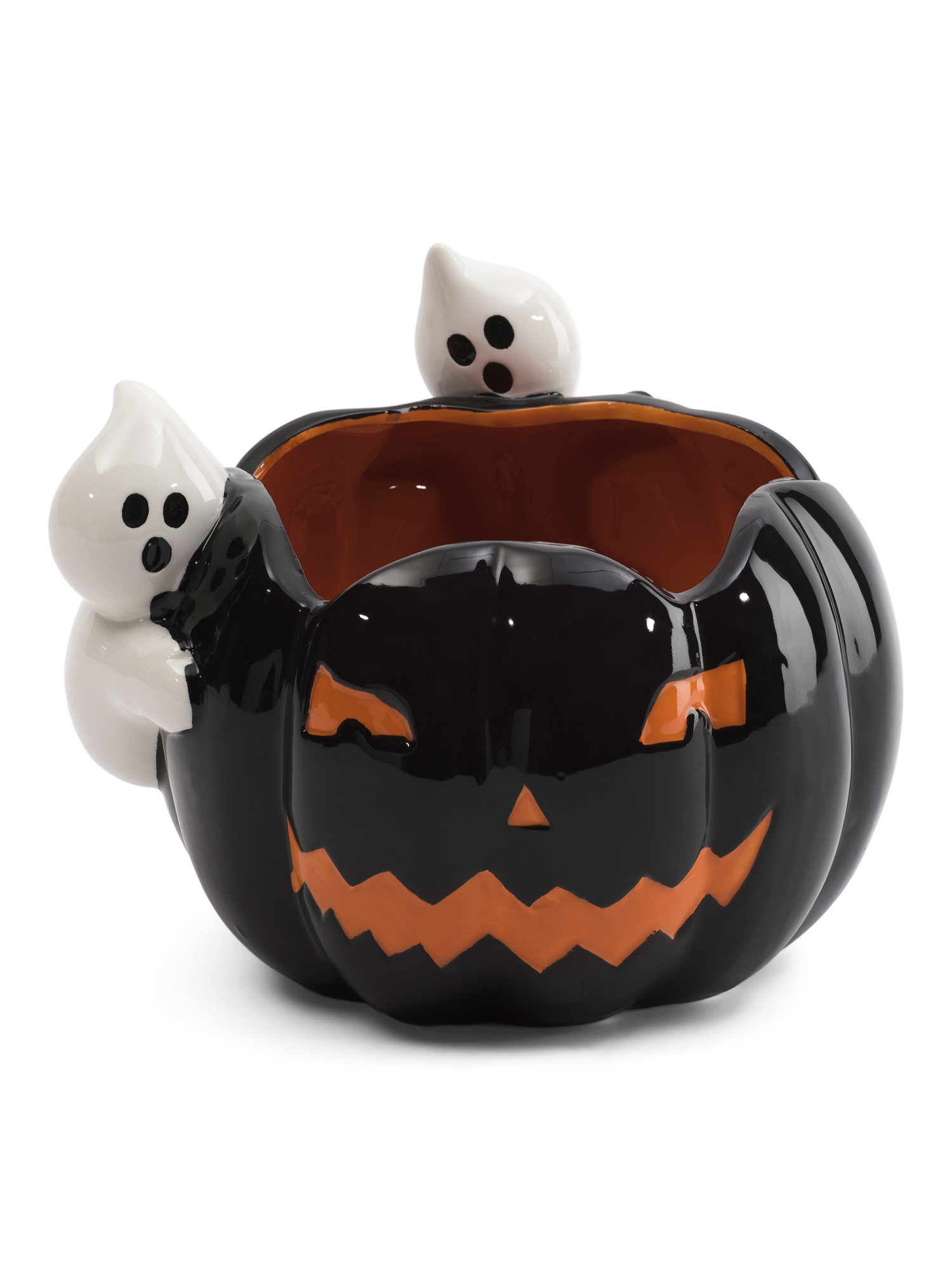 9in Ceramic Jack O Lantern Candy Bowl With Ghosts | Halloween | Marshalls | Marshalls