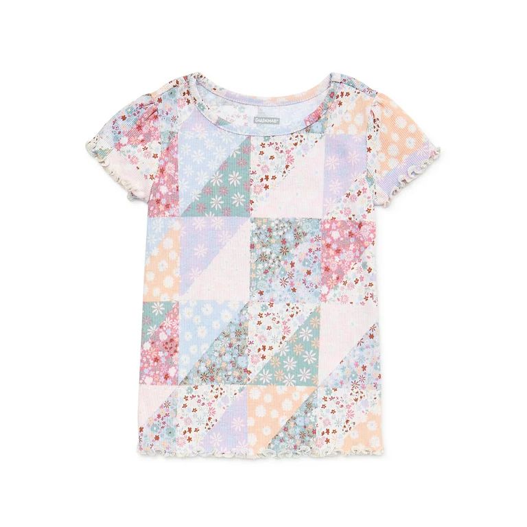 Garanimals Toddler Girls Short Sleeve Rib Top, Sizes 12 Months - 5T | Walmart (US)