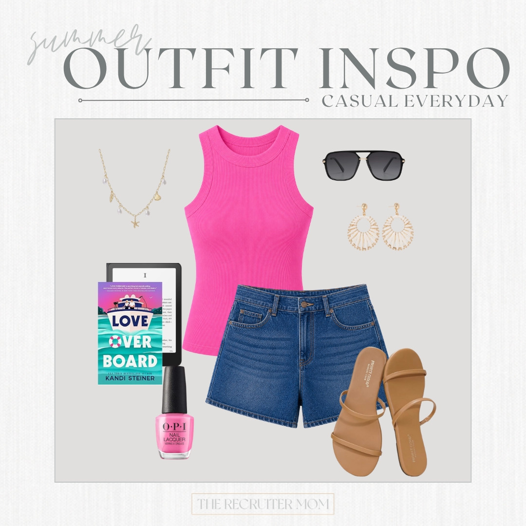 Hot pink tank and denim shorts for an easy everyday summer outfit 💖 

 #LTKstyle #LTKcasual

#LTKSeasonal #LTKOver40 #LTKMidsize