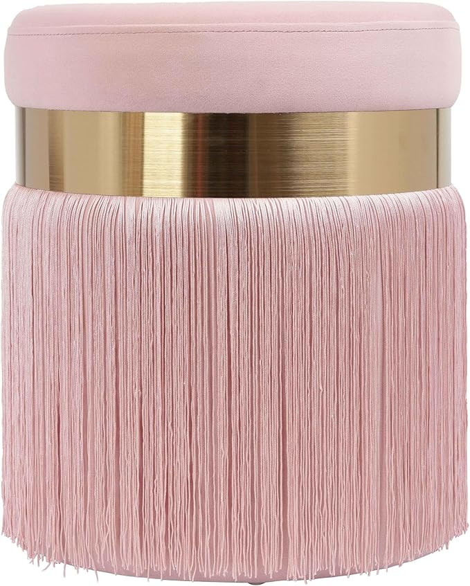 Tov Furniture Melody Tasseled Ottoman (Blush) | Amazon (US)