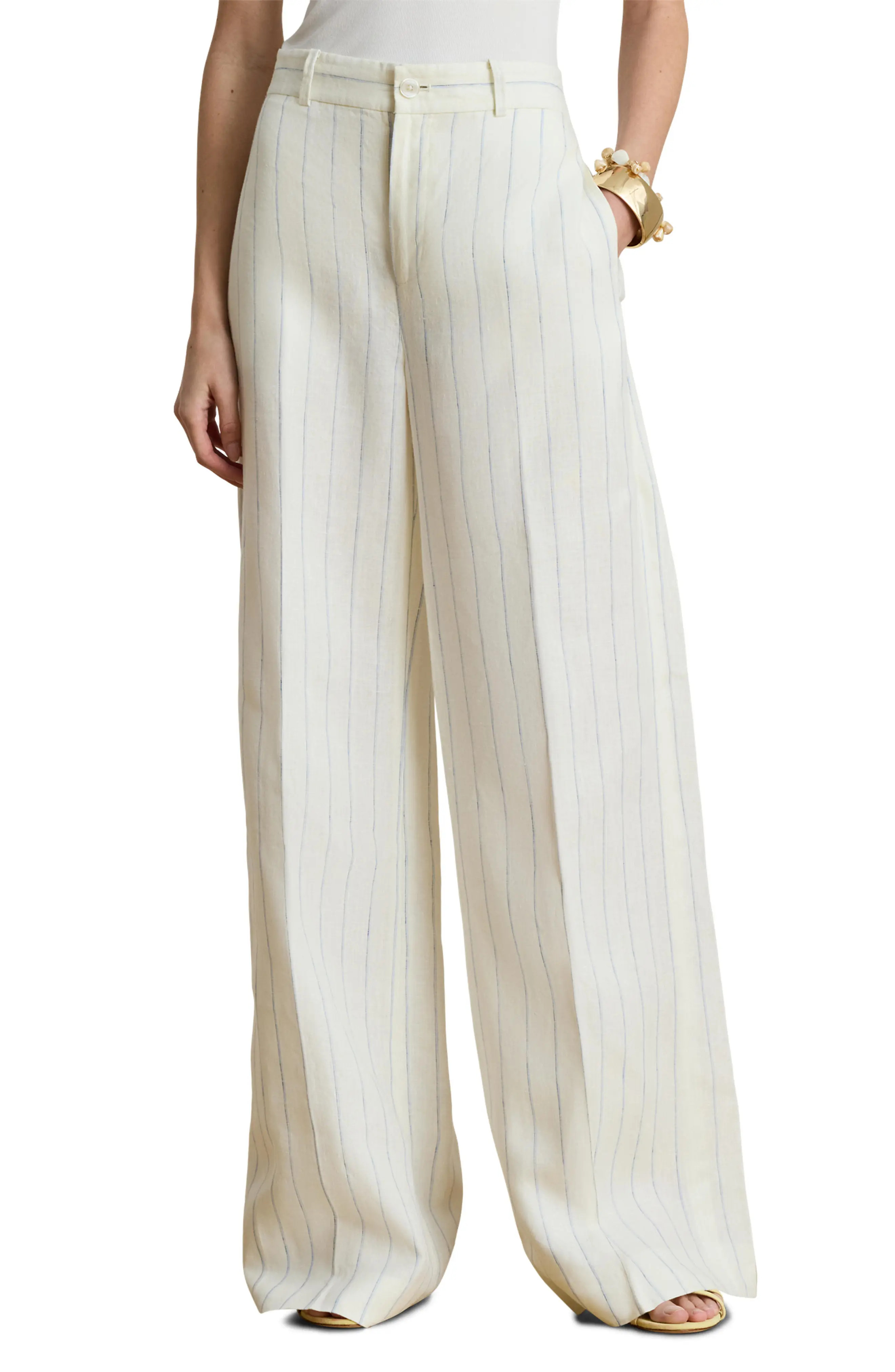 Stripe Linen Wide Leg Pants (Women) | Nordstrom | Nordstrom