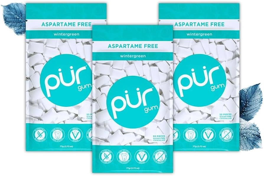 PUR Gum, Wintergreen, Xylitol Gum, No Artificial Flavor, 165 Count (3x55)     No Artificial Sweet... | Amazon (US)