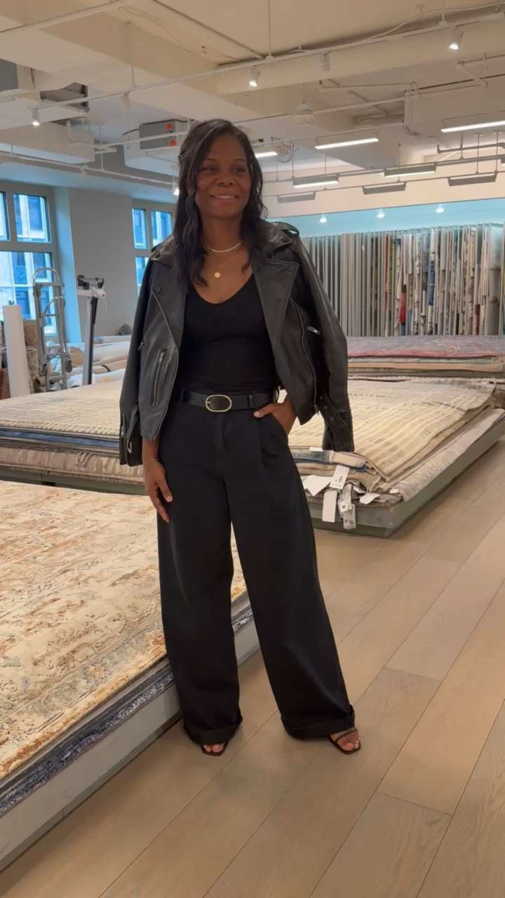 Wore this laid-back and edgy combo to Designer Resource Day at the Washington Design Center. A moto jacket + wide leg jeans is an instant classic. 

#LTKfashion #LTKoutfit #EdgyChic 

 

#LTKStyleTip #LTKBeauty #LTKShoeCrush