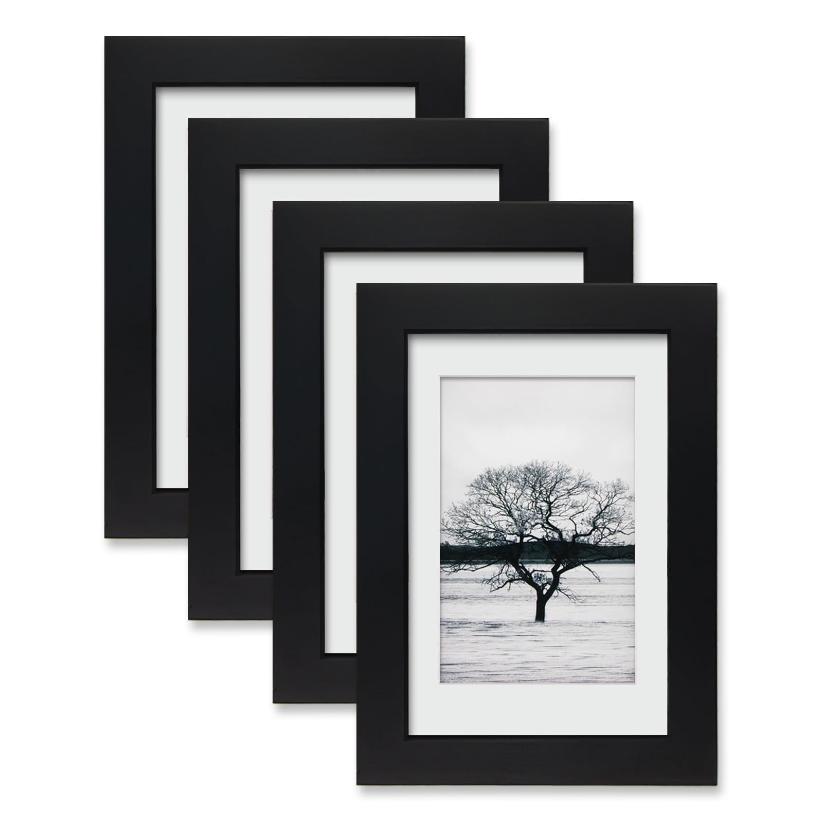 Egofine 6x4 Photo Frames,100% Solid Wood Frames with Acrylic Glass Set of 4,Matted for 3.5x5/4x6 ... | Amazon (UK)