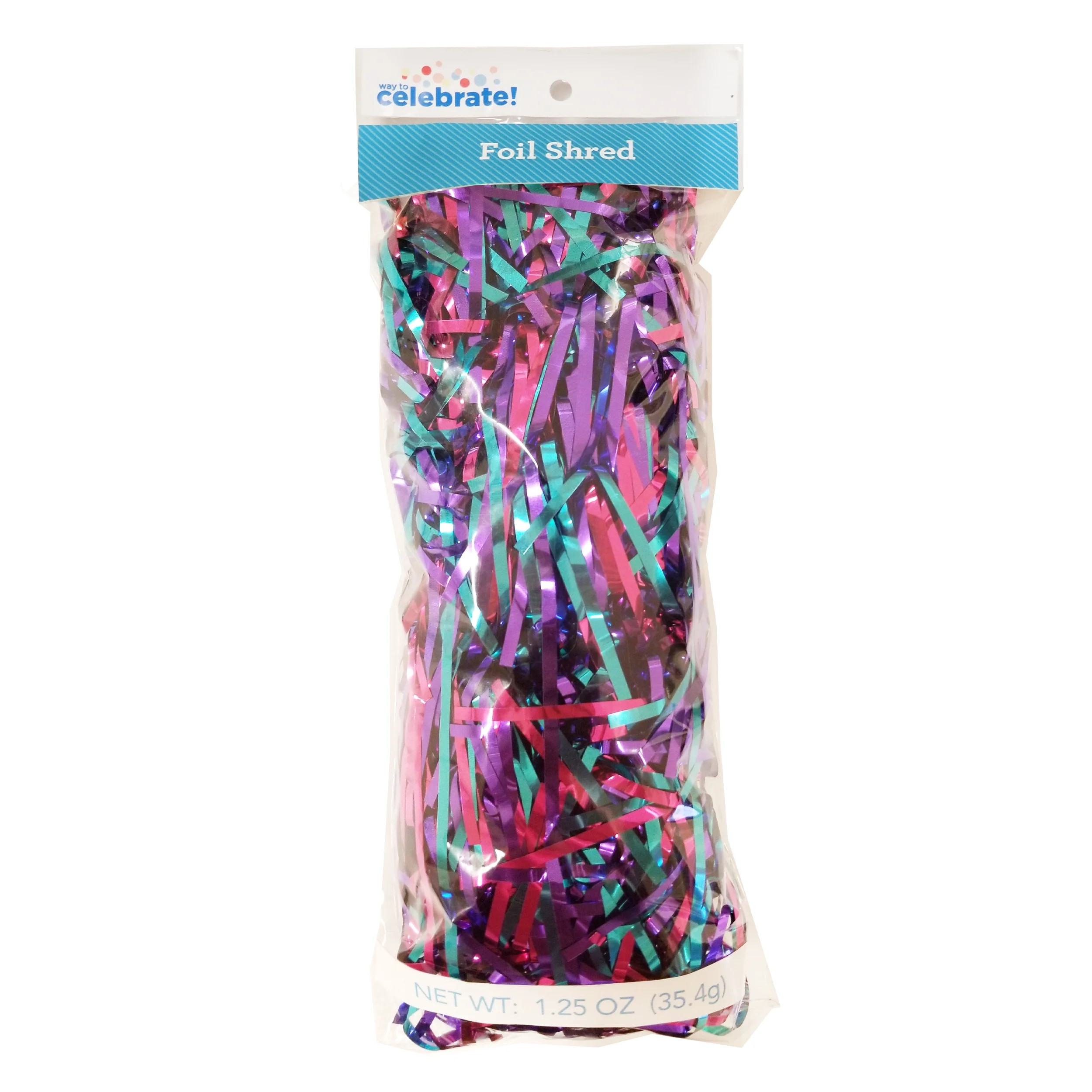 Way To Celebrate 1.25oz Multicolor Purple, Fuchsia, Teal Foil Party Shred | Walmart (US)