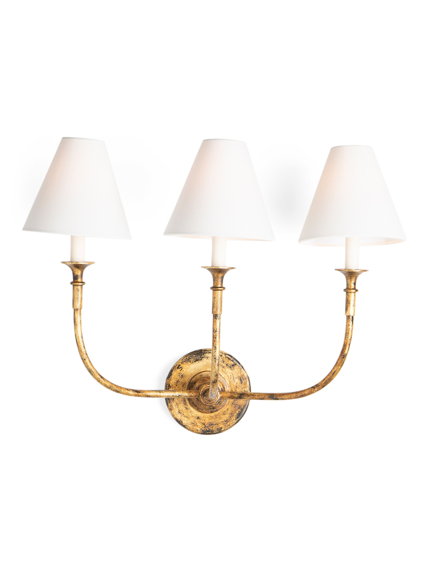 18.75in Piaf Triple Sconce With Linen Shades | TJ Maxx