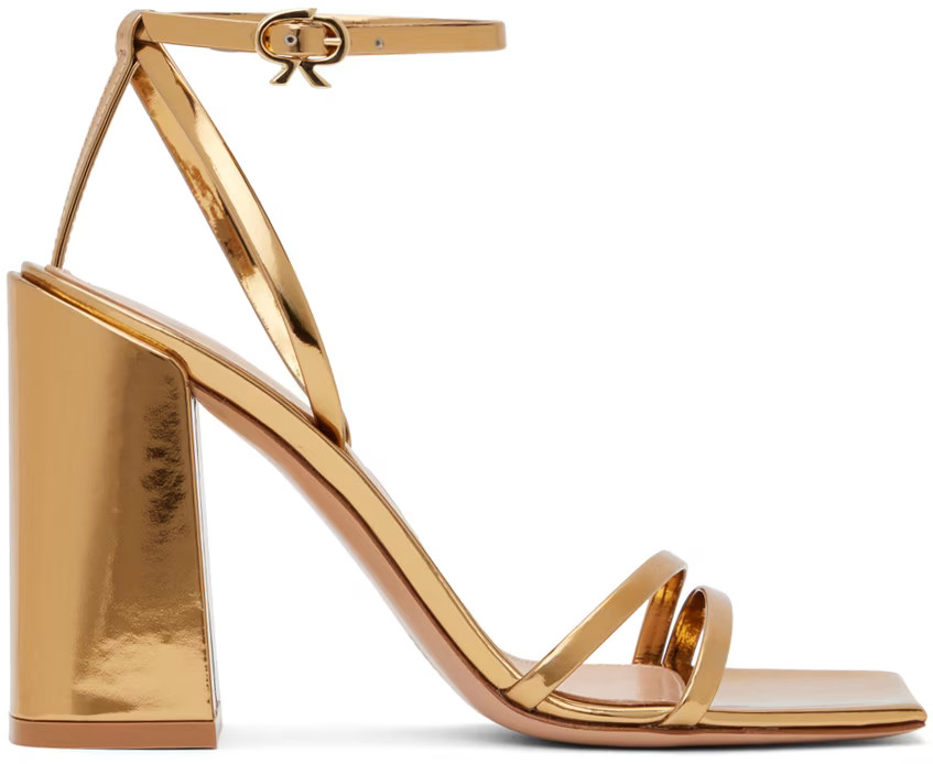 Gold Metallic Heeled Sandals | SSENSE