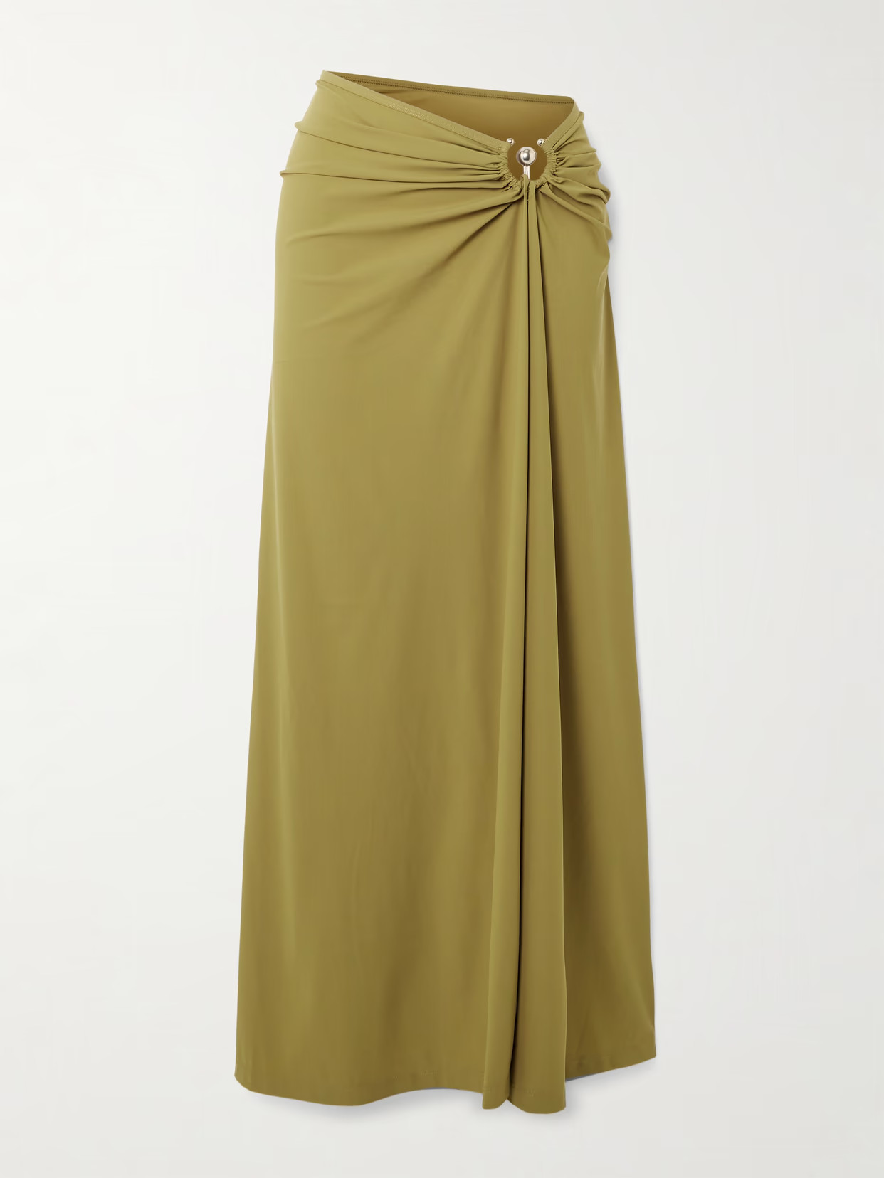 Christopher Esber - Orbit Embellished Ruched Stretch-jersey Maxi Skirt - Green | NET-A-PORTER (US)