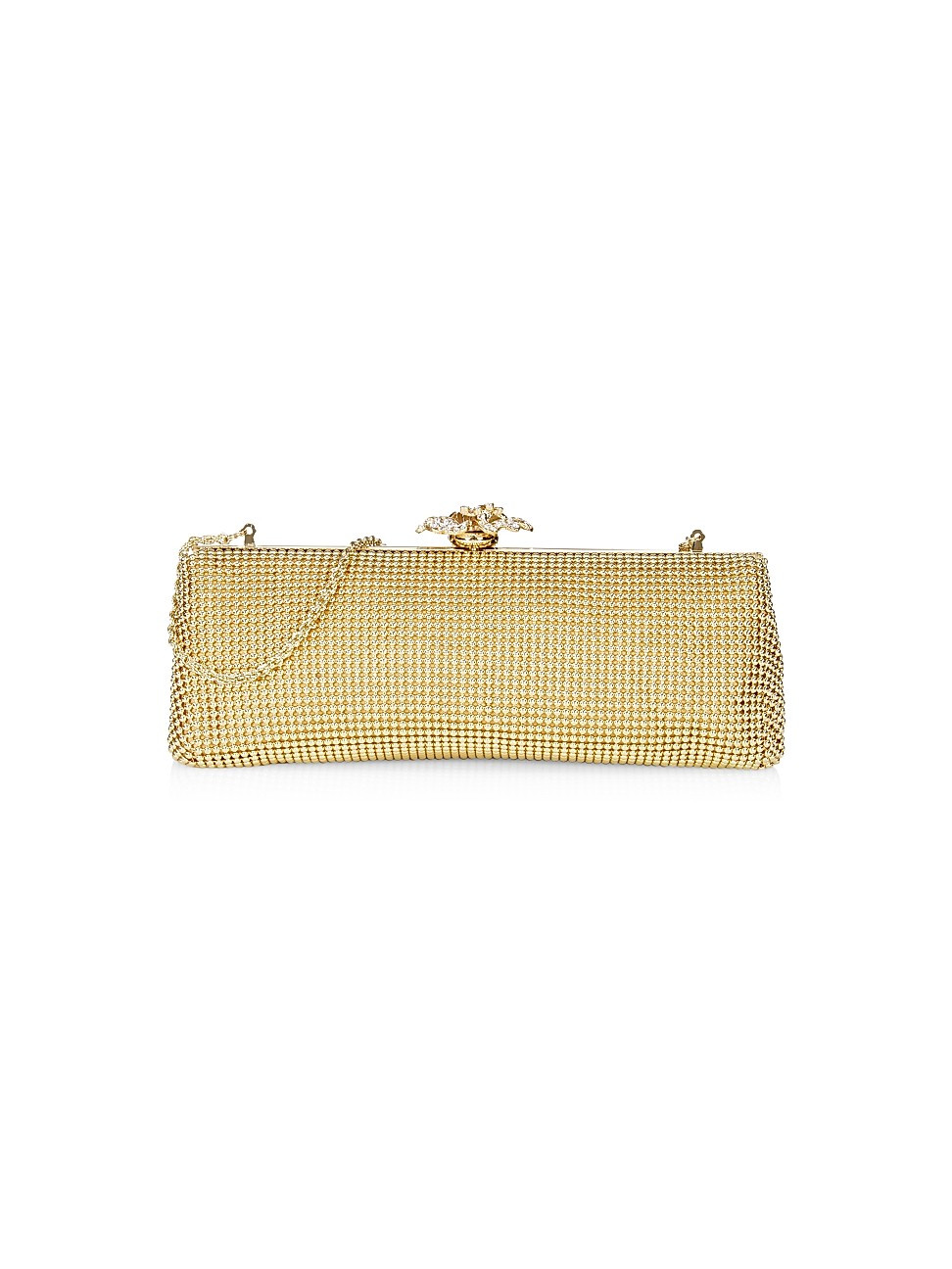 Women's Goldtone Metal & Crystal Flower Clutch - Gold | Saks Fifth Avenue