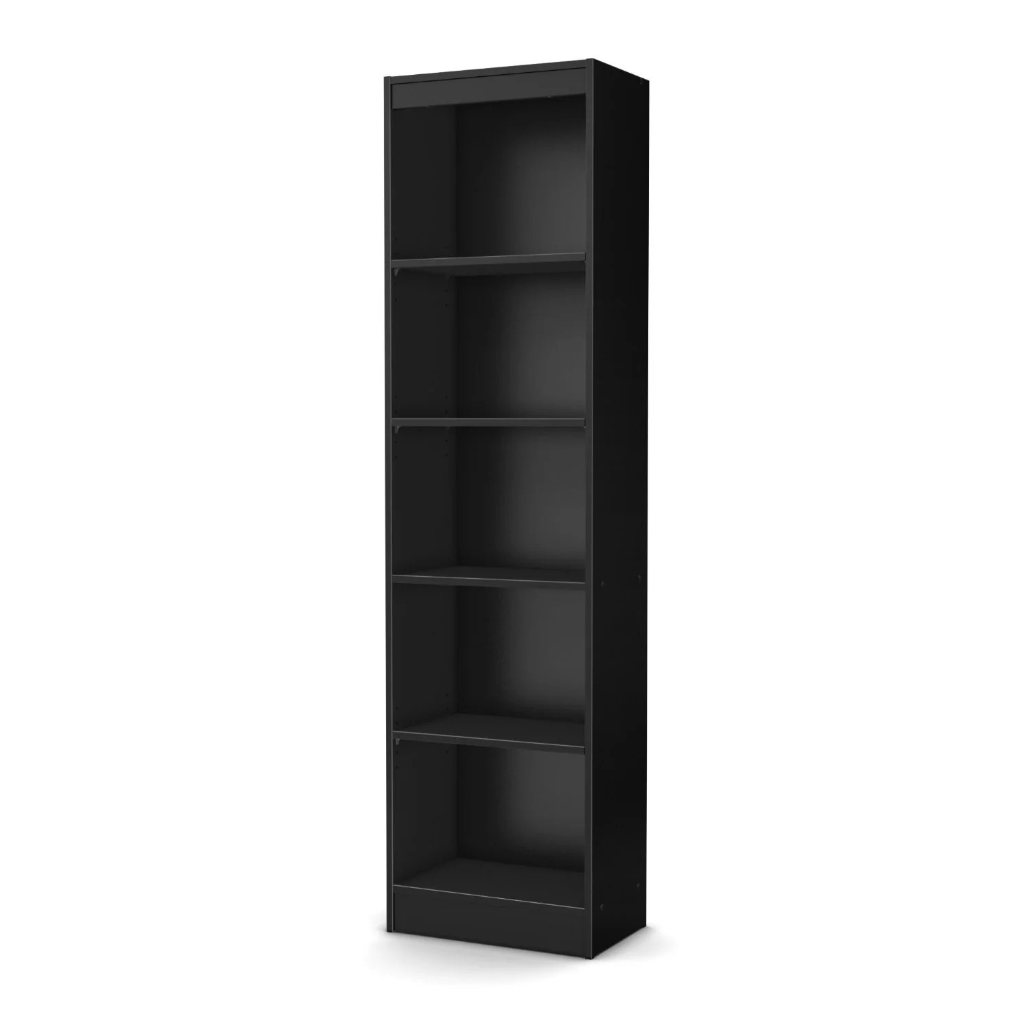 5-Shelf Narrow Bookcase Black Finish | Shop Simon