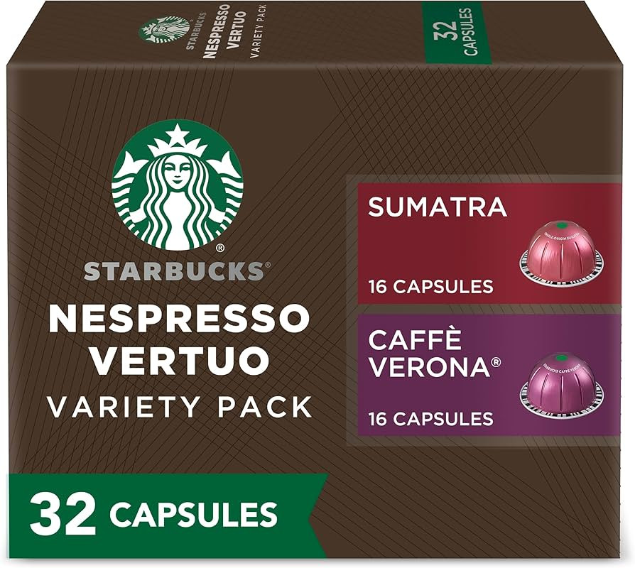 Starbucks by Nespresso Vertuo, Dark Roast Variety Pack Coffee, 32-count Coffee Pods, Brews 7.8 oz... | Amazon (US)