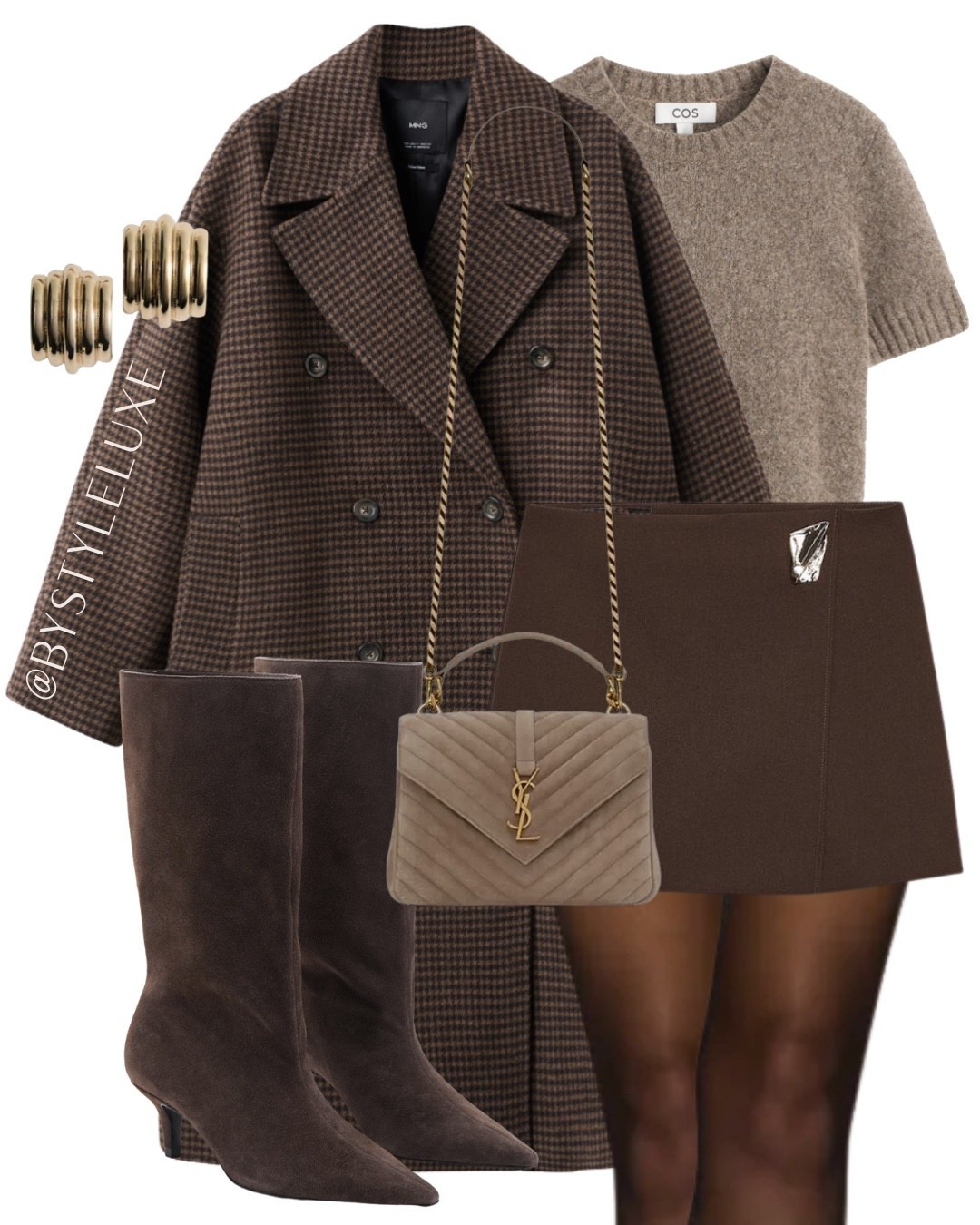 BROWN OUTFITS - in love with this new brown check coat from Mango! Elevate any outfit with this coat 

#coat #winteroutfit #boots 

#LTKuk #LTKwinter #LTKautumn