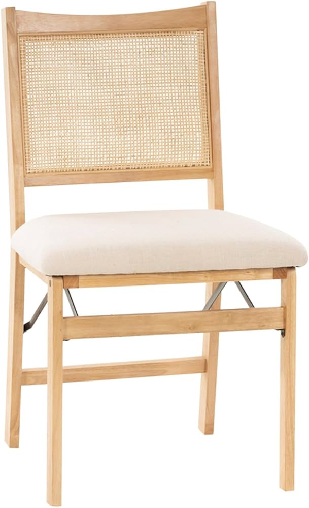 Powell Kasi Beige Rattan Cane Folding Foldable Dining Side Chair, Natural | Amazon (US)