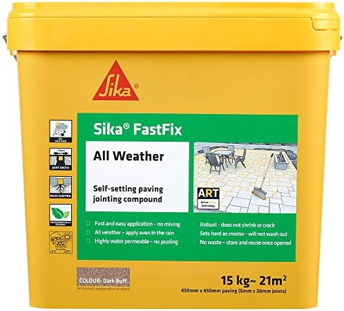 Sika FastFix All Weather Self-Setting Paving Jointing Compound, Dark Buff, 15 kg - 21 sq m | Amazon (UK)