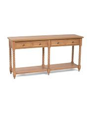 60x16x30.25 solid wood spindle leg console table | TJ Maxx