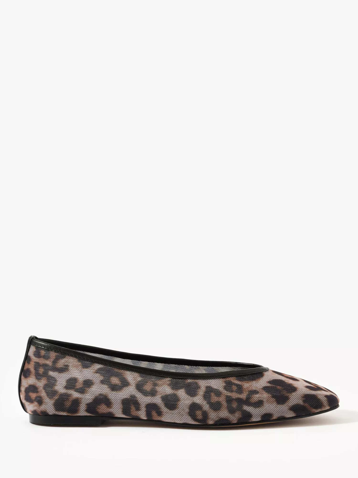 Mint Velvet Piper Leopard Print Mesh Ballet Flats | John Lewis (UK)