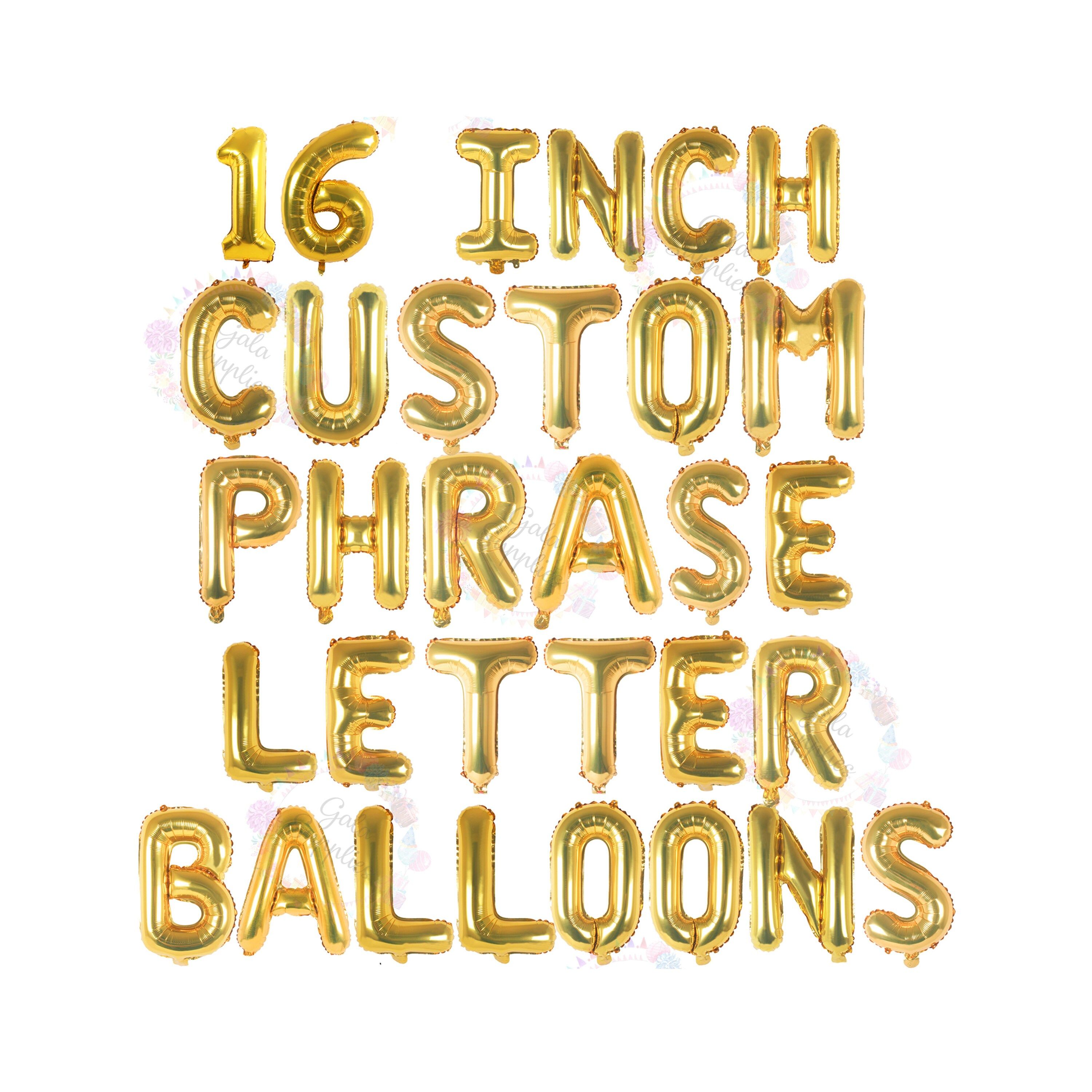 Gold Letter Balloons  16 Inch Custom Phrase Banner  | Etsy | Etsy (US)