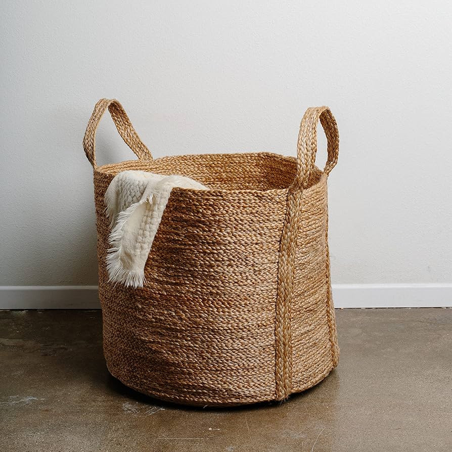 GooBloo Extra Large Handmade Woven Storage Basket 100% Jute - 17" x 17” Tall Decorative Rope Ba... | Amazon (US)
