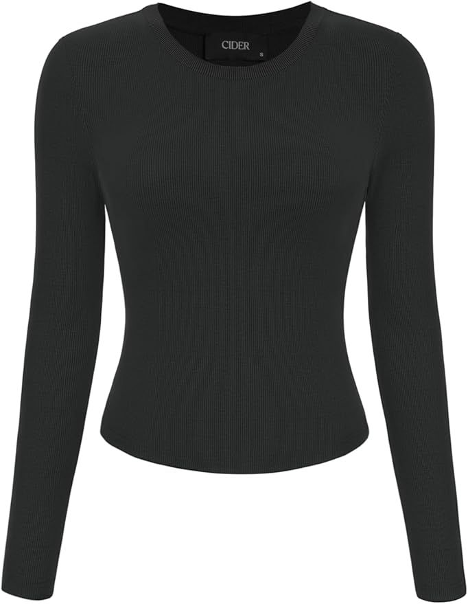 CIDER Round Neck Long Sleeve Top | Amazon (US)