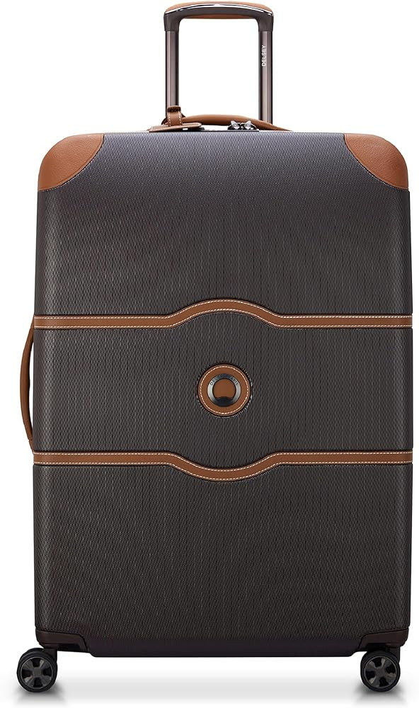 DELSEY PARIS Chatelet Air 2.0 Hardside Luggage with Spinner Wheels, Chocolate Brown, Checked-Larg... | Amazon (US)