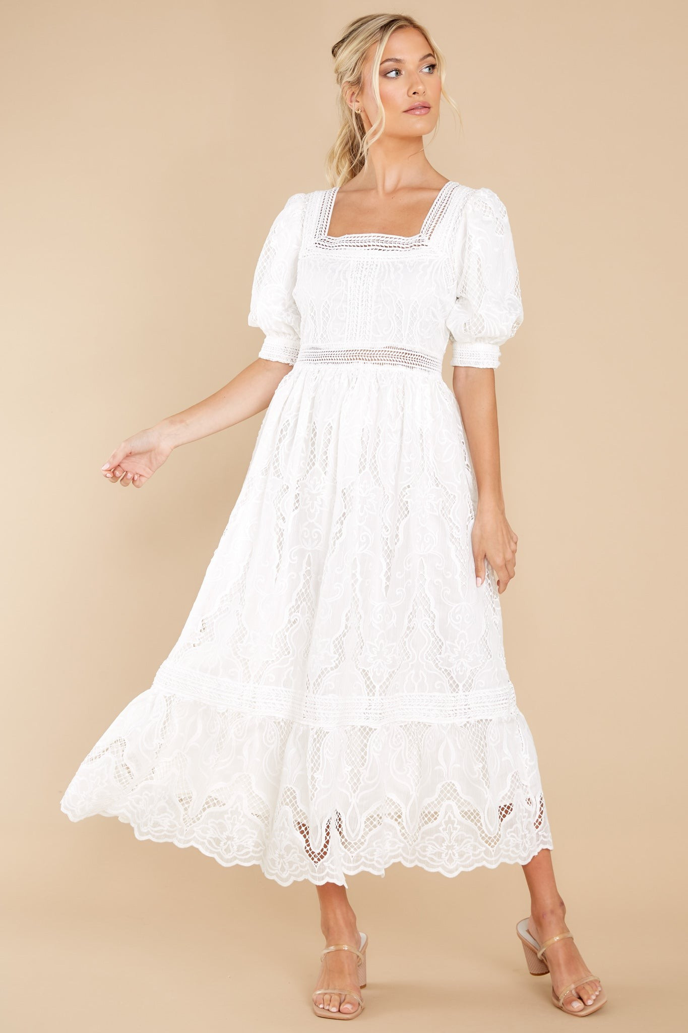 Making A Memory White Eyelet Maxi Dress | Red Dress 