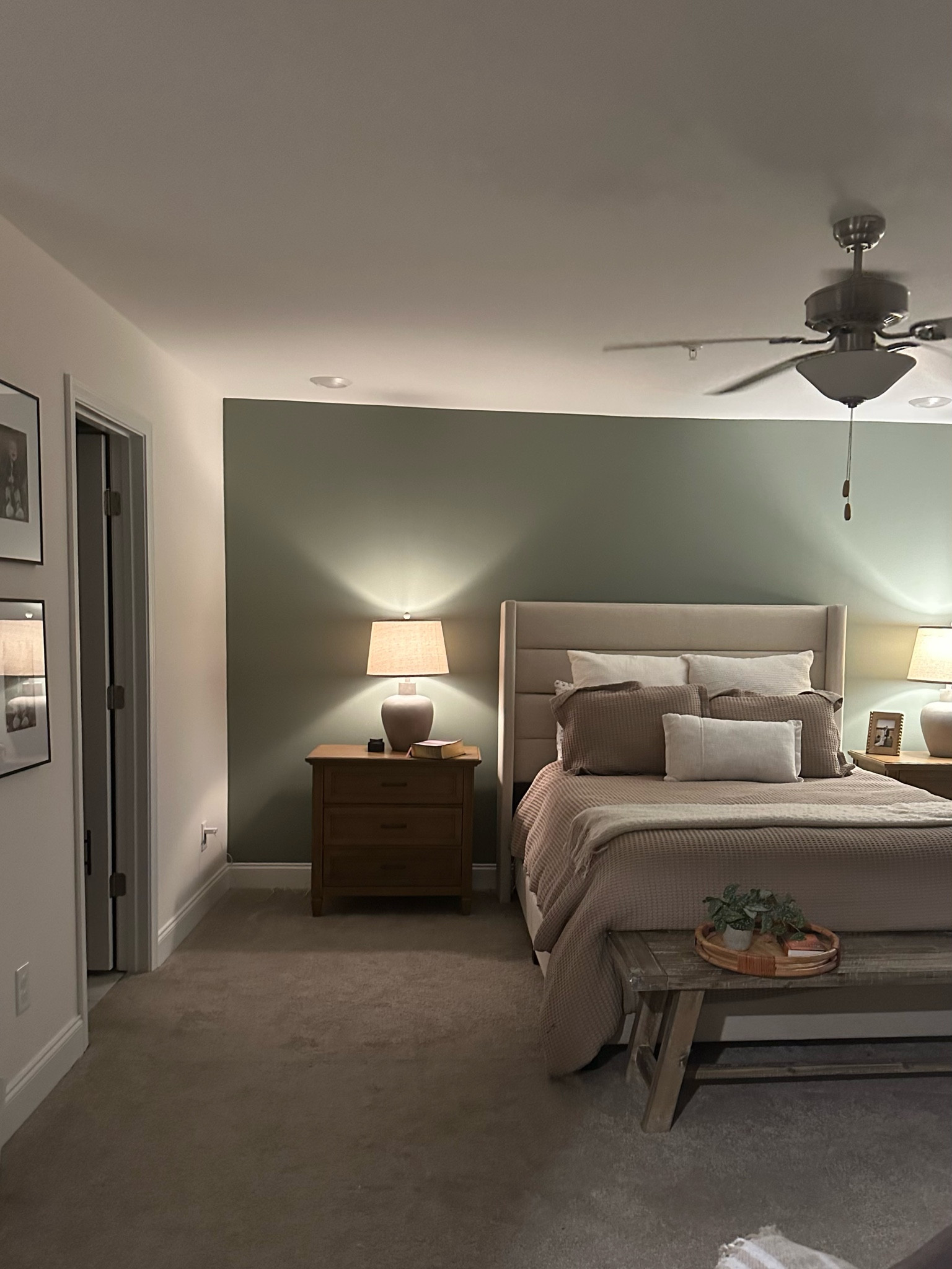 Added as much of our bedroom decor below - accent wall color is evergreen fog Sherwin Williams 

#LTKstyletip #LTKhome #LTKfamily