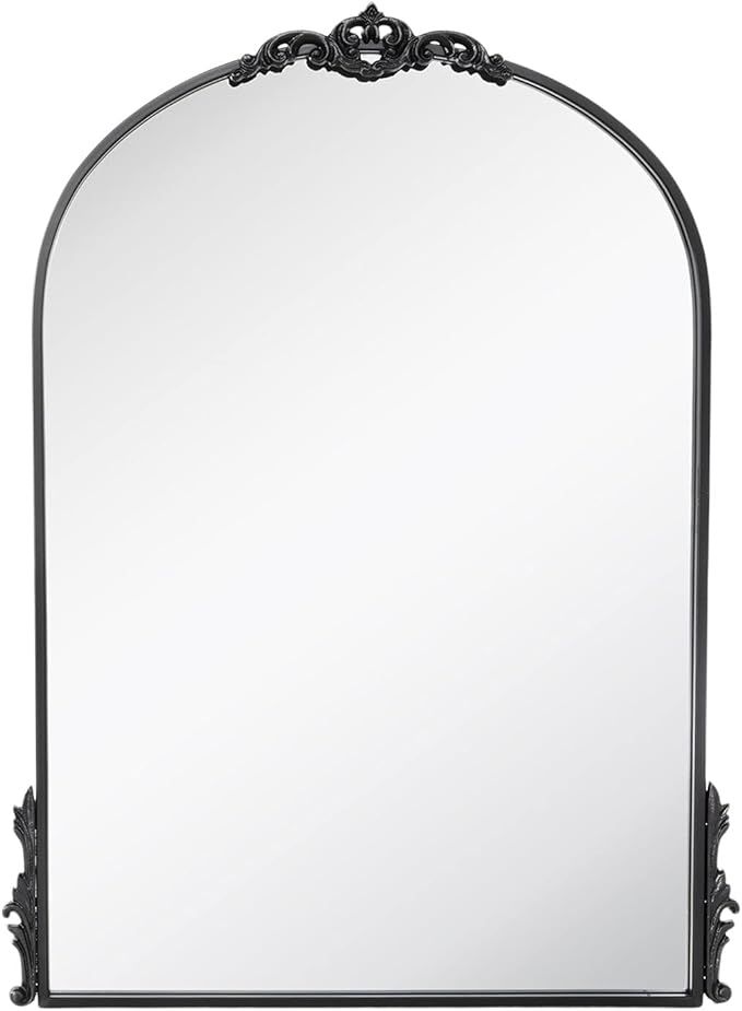Hobby Lobby Black Arched Mirror - 35" Tall, Large Arch Mirror, Metal Encased, Black, Baroque-Insp... | Amazon (US)