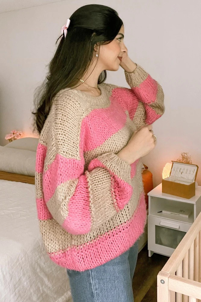 Pink Striped Knit Sweater | PinkBlush Maternity