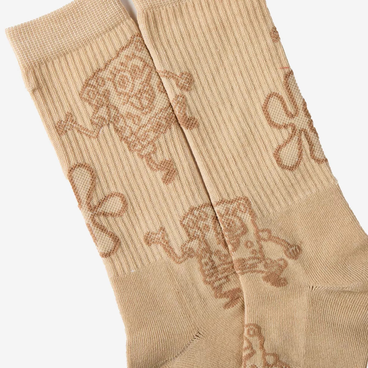 Men's SpongeBob Athletic Crew Socks - Brown 6-12 | Target