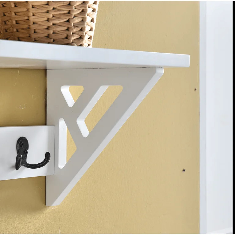 Alaterre 8 Hook White Coat Hook with Shelf, 1 Hook, 75 lb Limit | Walmart (US)
