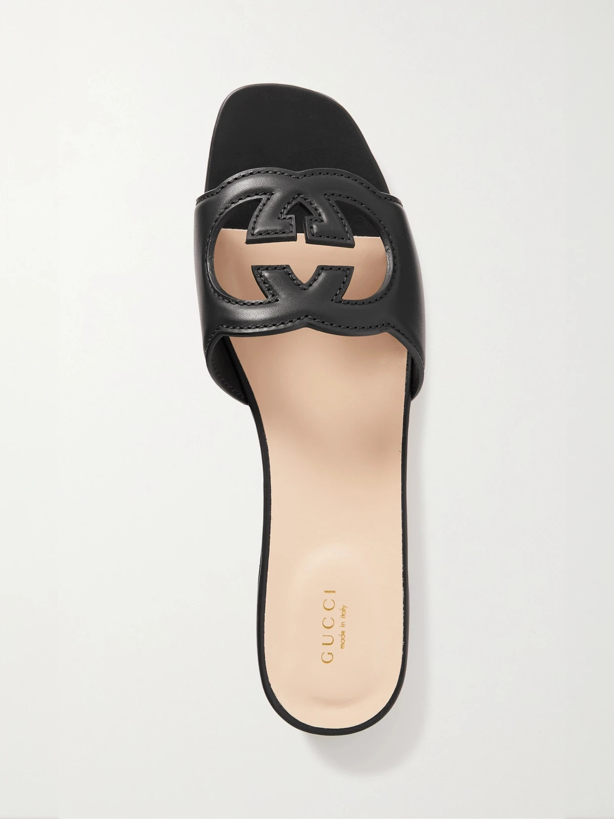 Gucci - Cutout Leather Slides - Black | NET-A-PORTER (US)