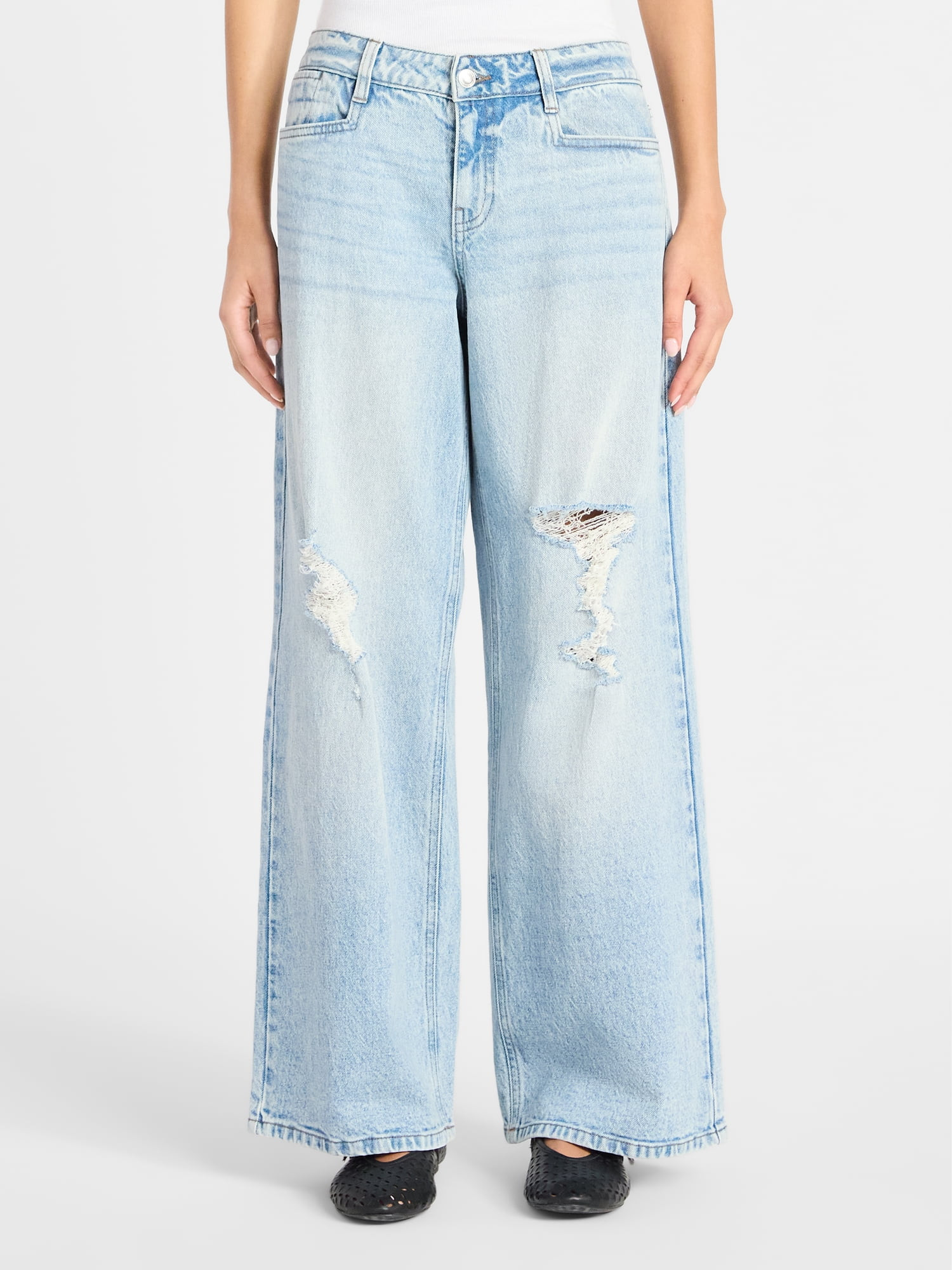 No Boundaries Distressed Denim Jeans, 30'' Inseam, Women’s | Walmart (US)