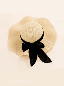 Bow Tie Straw Hat
   SKU: sc2203090100451275      
          (162 Reviews)
            US$8.00   ... | SHEIN