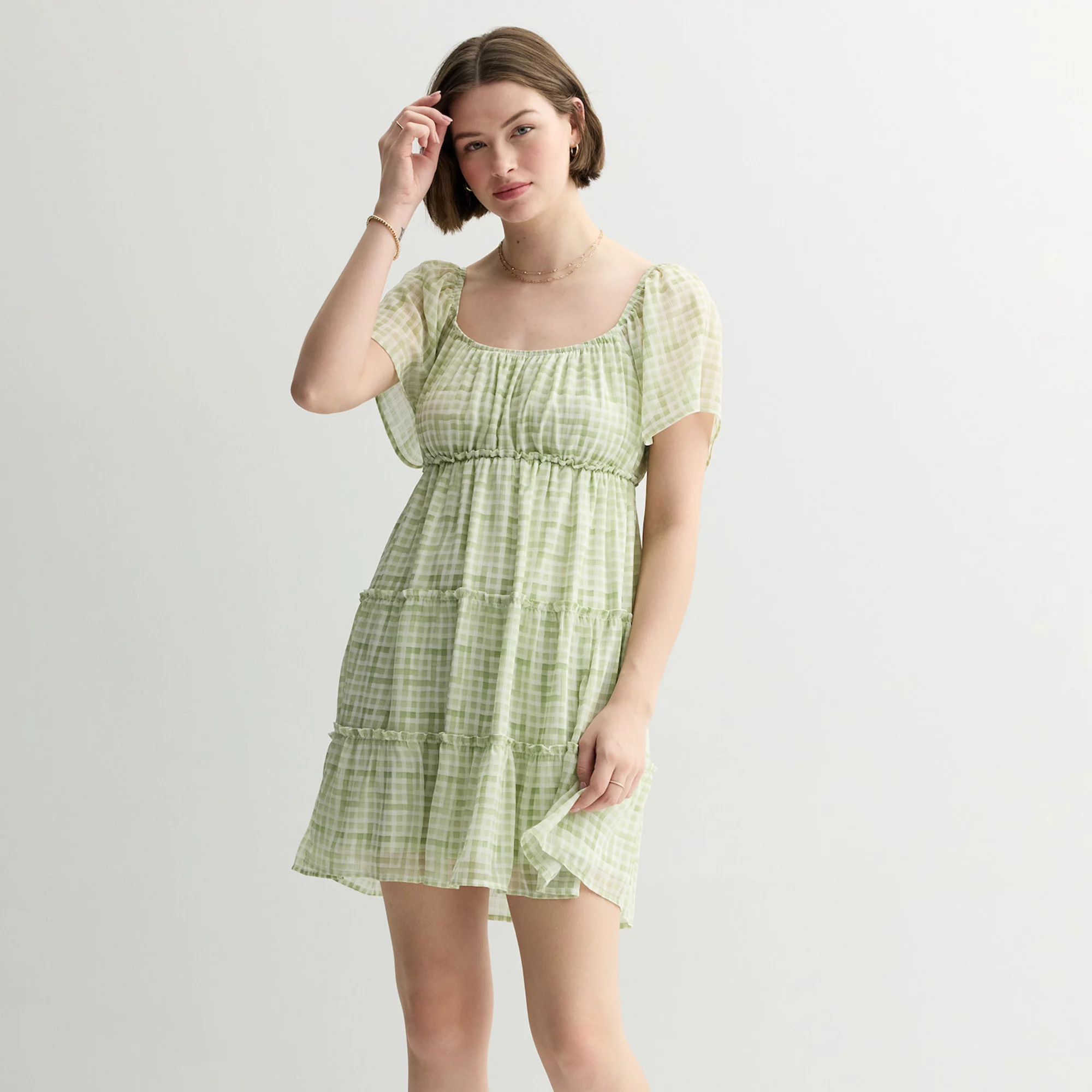 Juniors' Rewind Flutter Sleeve Skater Dress | Kohl's