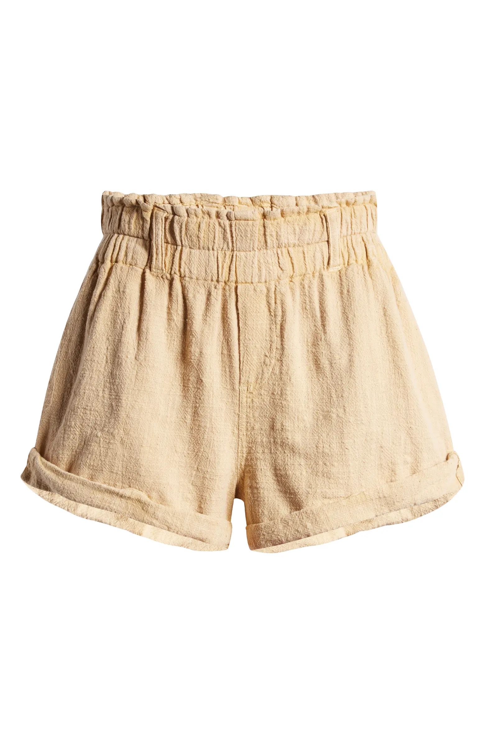 Solor Baja Paperbag Waist Flare Cotton Shorts | Nordstrom