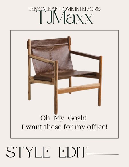 Real leather chair with amazing modern lines. Yes please!  Gorgeous modern accent chair from tjmaxx


#LTKStyleTip #LTKHome #LTKSaleAlert