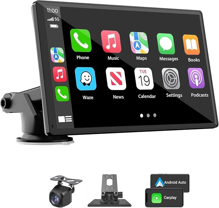 Portable Wireless Carplay Car Stereo, 7" HD Touchscreen for Car with Apple CarPlay & Android Auto... | Amazon (US)