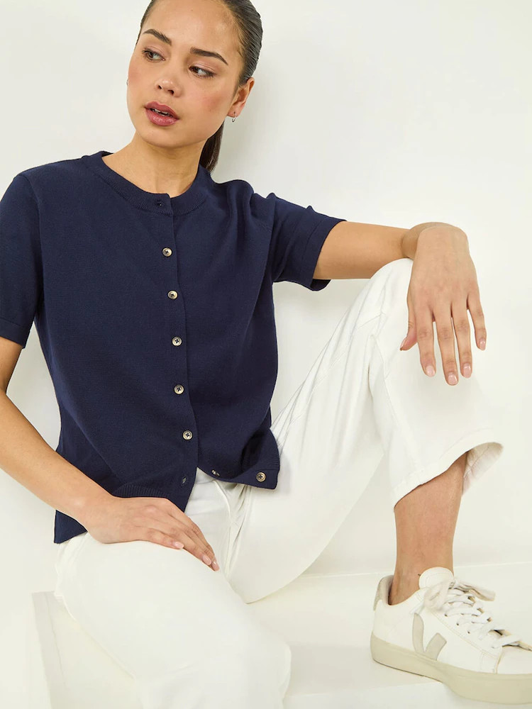 Roman Blue Buttoned Up Cardigan | Next EU