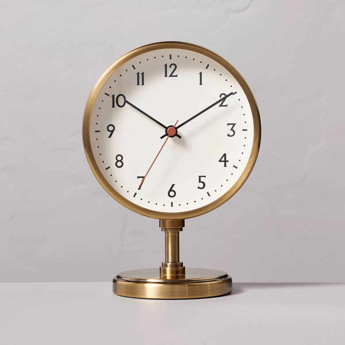 Brass Pedestal Table Clock Antique Finish - Hearth & Hand™ with Magnolia | Target