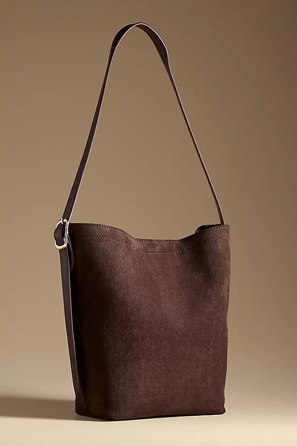 Faux-Suede North South Bucket Bag | Anthropologie (US)