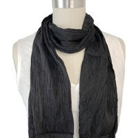 Silk Crinkle Scarf, Black Boho Chic Gift | Etsy (US)
