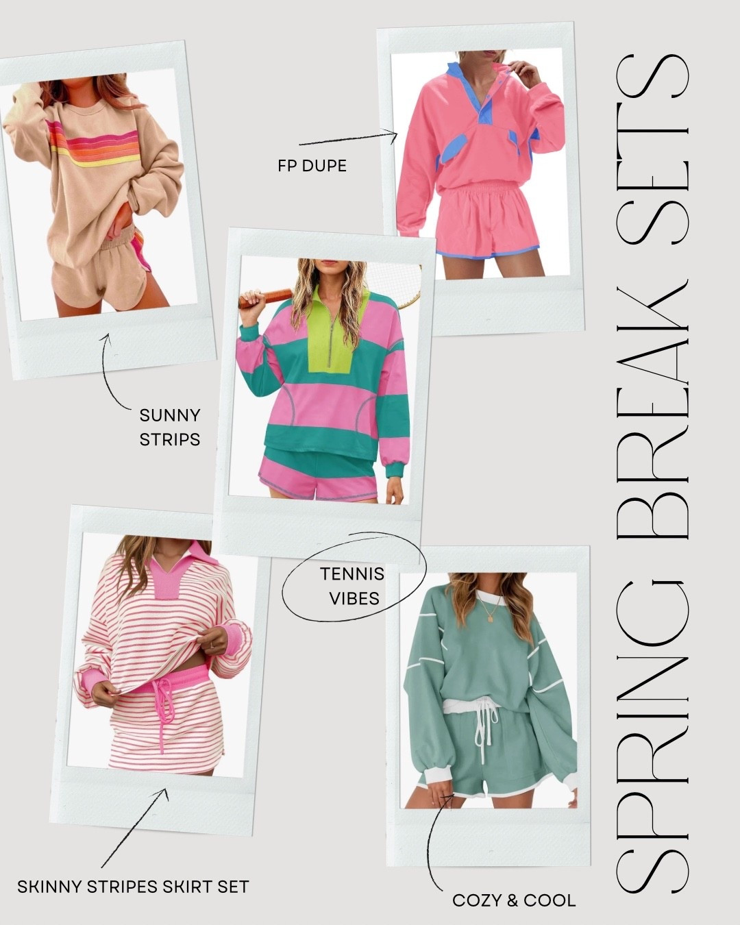 Spring matching sets I’m currently adding to cart 🌸

These are too good not to share — including a Free People dupe, the cutest tennis-inspired set, and a couple cozy but still cute mom-life options.

Perfect for:
☀️ spring break
☀️ travel days
☀️ school drop offs
☀️ weekend errands

Everything is linked here before they sell out 👀

#LTKspring #LTKstyle #LTKfinds #momstyle #athleisure

#LTKspringtrends #LTKActive #LTKSpringSale