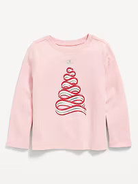 Long-Sleeve Holiday Graphic T-Shirt for Toddler Girls | Old Navy (US)