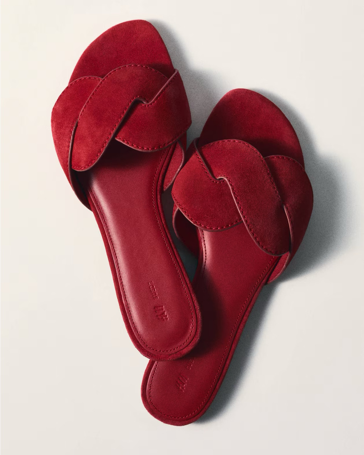 Red suede slide sandals 

#LTKSeasonal