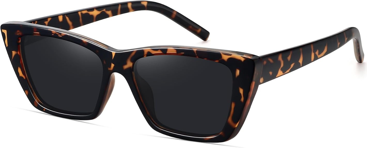 WOWSUN Narrow Small Vintage Polarized Cat Eye Sunglasses for Women | Amazon (US)