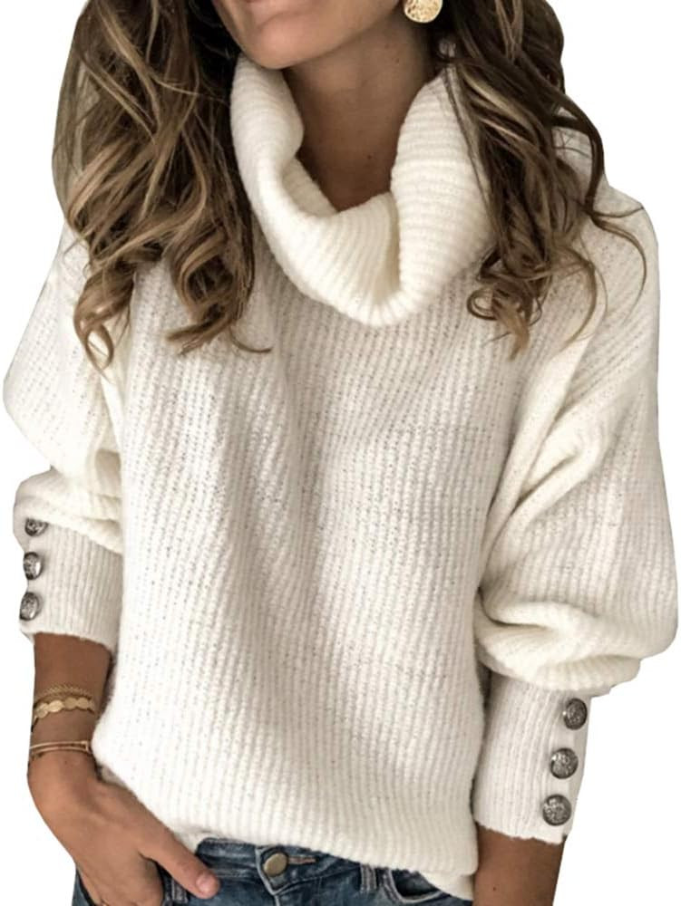 Sovelen Women's Oversized Turtleneck Chunky Pullover Sweaters Cowl Neck Long Sleeve Winter Slouch... | Amazon (US)